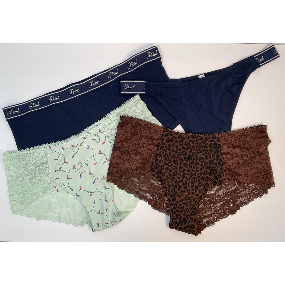 NWT Lot 4 Pairs Victoria's Secret & PINK Panties Thong Shortie Cheeky Hip Hug XL